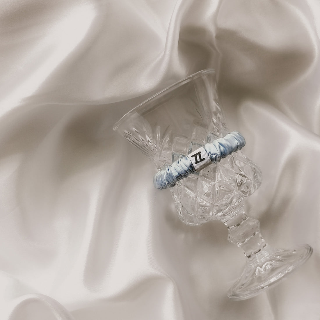 Silk Scrunchie in Blue (Skinny)